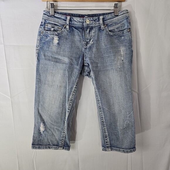 Vigoss Women's Plus Size 1 28x16 Blue Capri Cotton Blend Stretch Jeans Denim - Picture 1 of 13